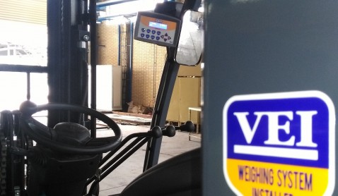 VEI weighing system on forklift truck